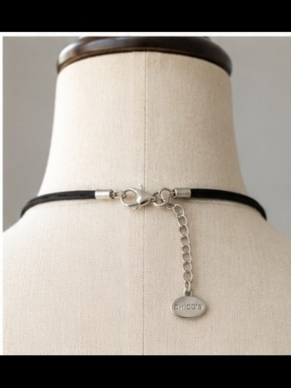 Chico’s Silver Tone Geometric Statement Necklace – Adjustable Modern Style - Picture 3 of 12